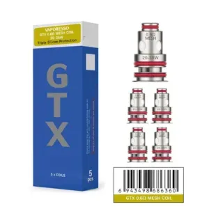 GTX Résistance / 5PCS - VAPORESSO : . - GTX MESH V2 0.6OHM 20-30W
