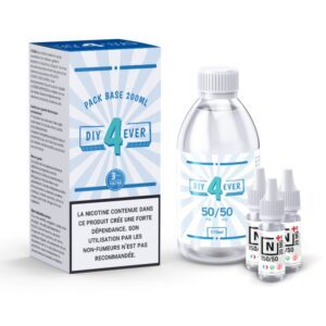 PACK 200ML BASE 3MG DIY4EVER TPD : PG / VG - 50 PG / 50 VG